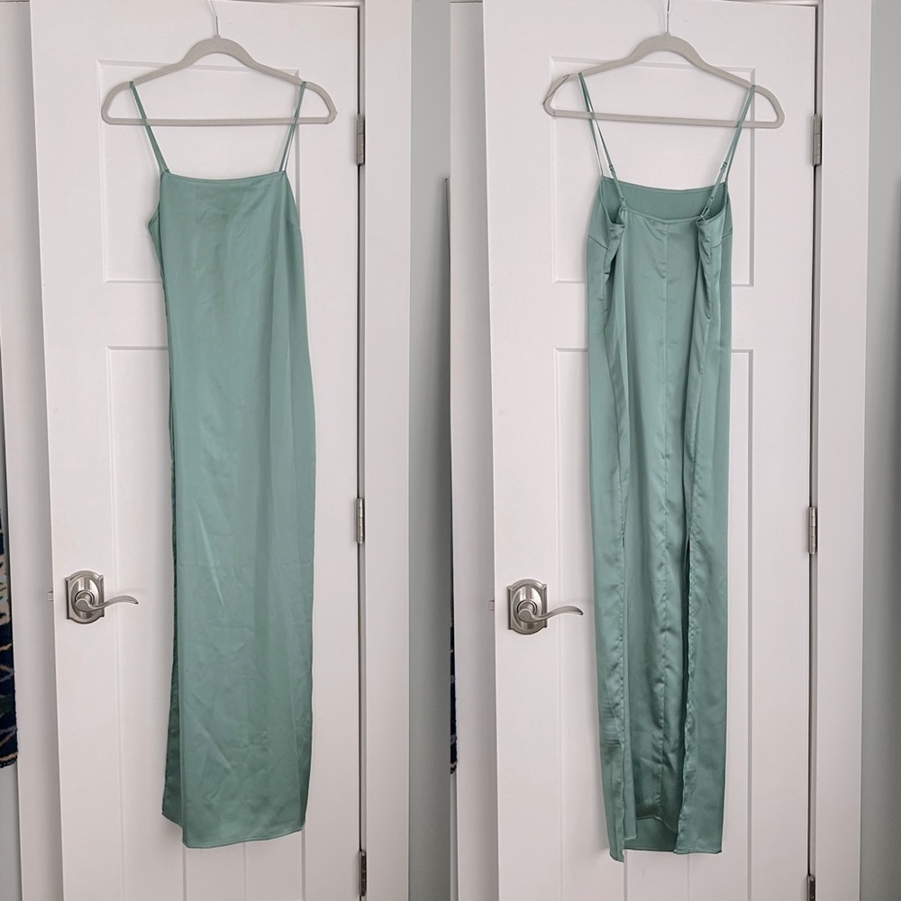 STAUD Cocoon Tiered Organza Paisley Print Maxi Dress Blue Green NEW with tags - Picture 8 of 15